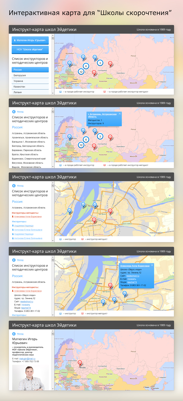 Интерактивная карта для "Школы скорочтения"
